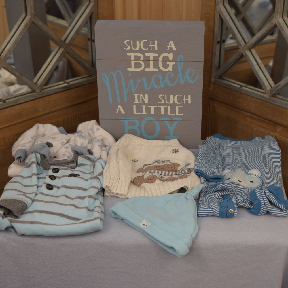 Baby Boy 0-3 month winter 7 piece clothes bundle